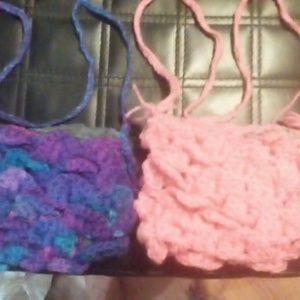 Little girls crochet purses